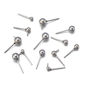 Stainless Steel Ball Stud <b>Earrings</b> Simple Round Bead Design Unisex Fashion Jewelry for Daily Wear - Product Image 3