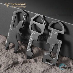 Multi Functional EDC <b>Tool</b> Card Metal Bottle Opener Screwdriver Phone Holder Outdoor Survival Keychain 1PC - Product Image 6