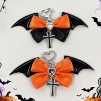 Porte-clés pendentif chauve-souris diabolique, élégant et cool, style Halloween sombre, accessoire de sac