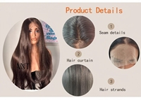 Perruque synthétique résistante à la chaleur, couleur brun foncé, grandes ondulations, courbure naturelle, dentelle transparente 13*4, pour femmes