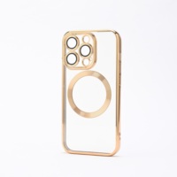 Accessoires pour téléphones portables en gros, nouvelle coque de protection magnétique de luxe avec charge sans fil et placage électrolytique pour iPhone