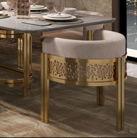 Chaise de salle à manger moderne de luxe en acier inoxydable et velours pour bureau à domicile hall d'hôtel avec panneau en MDF meubles de maison