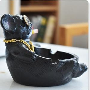 Cendrier moderne et créatif en forme de bouledogue français et d'hippopotame, motif animalier de dessin animé mignon, pour salon, tendance et personnalisé - Product Image 2