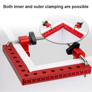 Clips de fixation en métal pour règle à onglet, outil de <span class=keywords><strong>menuisier</strong></span>, angle droit réglable à 90 degrés, pince en alliage d'aluminium rouge pour <span class=keywords><strong>le</strong></span> travail du bois - Product Image 2