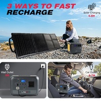 Station d'alimentation solaire portable légère pour camping, ABS LiFePO4, 300W, 600W, 1000W, 1500W, MPPT, pour voiture