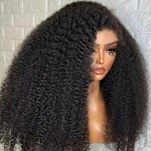 Perruque Lace Front HD pour femmes noires, longue, afro bouclée, en <span class=keywords><strong>cheveux</strong></span> naturels, 13x4 13x6, sans colle - Product Image 4