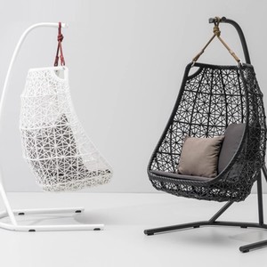 Silla Mecedora Moderna de Ratán para Interiores y Exteriores, con Cojín, Diseño de Nido de Pájaro, para <span class=keywords><strong>Hotel</strong></span>, Patio, Balcón, Hamaca - Product Image 5