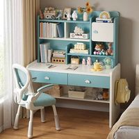 Offre Spéciale : Ensemble Bureau d'Ordinateur en Bois Simple avec Étagère et Chaise pour Chambre d'Enfant et Étudiant