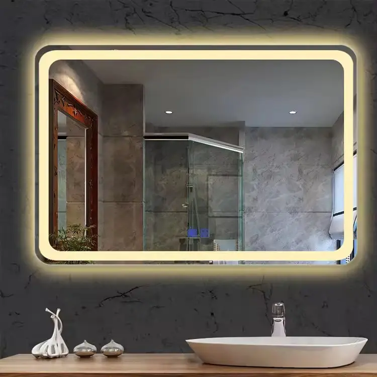 Anti-Fog Illuminated Smart LED Frameless Bathroom Mirror Blue-Tooth Connected Lighting