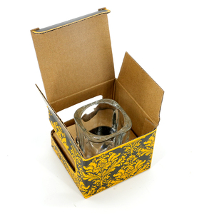 Ensemble de boîtes <span class=keywords><strong>en</strong></span> carton ondulé imprimées sur mesure avec fenêtre, motif damassé, pour verres à shot et bouteilles, avec insert - Product Image 6