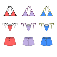 Ensemble de bikini 3 pièces de qualité supérieure avec short, maillot de bain triangle à bretelles pour femme, idéal pour l'été, la plage, les vacances, personnalisation OEM ODM