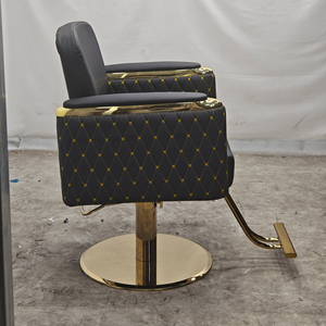 Chaise de Salon de Coiffure et Barbier Moderne de Luxe Réglable Noir et Or – Excellent Rapport Qualité-Prix - Product Image 6