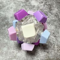 Factory Price Plastic LED Light Mechanical Keyboard Keychain Fidget Clicker Keycap Button Press Keyring Stress Relief Toys