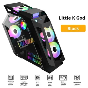 Boîtier de jeu haut de gamme à tour moyenne en alliage d'aluminium MicroATX fenêtre de panneau latéral EVESKY K <span class=keywords><strong>God</strong></span> E-Sports Internet Cafe DIY - Product Image 6