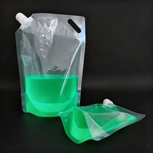 Grosir kemasan transparan minuman Plastique minuman jus buah cair minuman susu jeli sampo kantung cerat mulut miring dengan topi - Product Image 5