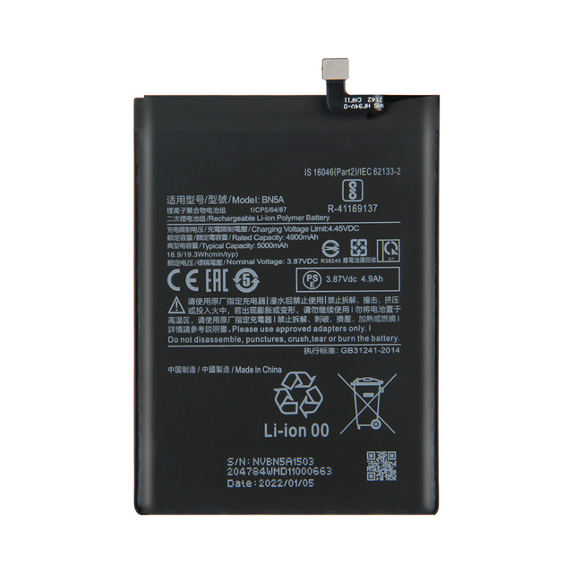 New Model BN5A Battery for Xiaomi Redmi Note 10 5g/poco M3 Pro 5g Replacement Phone Battery 5000mAh
