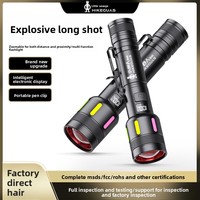Lampe torche compacte portable ultra-lumineuse à zoom longue portée en alliage d'aluminium rechargeable personnalisée pour l'extérieur, haute intensité, vente en gros