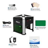 Graveur laser Wainlux K6 3000mw, mini machine de gravure laser CNC, imprimante de marquage de logo DIY, découpeuse, travail du bois, bois, plastique