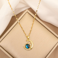 Collier Planète Bleue, Zirconia Délicate, Planète Saturne, Collier Espace Terre, Globe sur la Lune, Nouveauté Bijoux