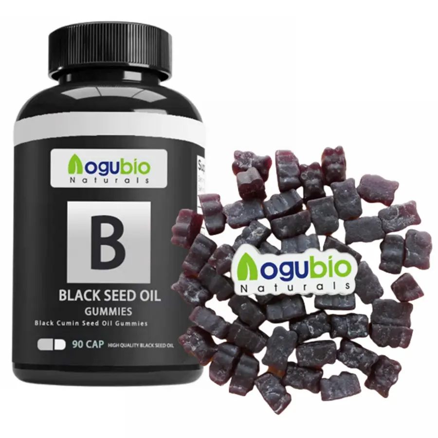 AOGUBIO Lieferung schwarze Samen Öl Gummibonbons halal Eigenmarke schwarze Samen und Honig Gummibonbons