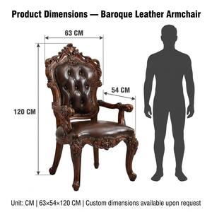 <span class=keywords><strong>Chaise</strong></span> de salle à manger en cuir de vachette de style européen avec accoudoirs sculptés en bois massif, petite table pour salon, mobilier de maison, garantie 5 ans - Product Image 5