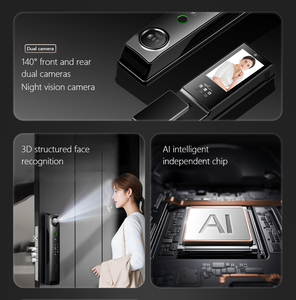 Serratura Intelligente Biometrica Aurelysse con Riconoscimento Facciale 3D, Sblocco con Vene Palmari, Videocitofono, Alta Sicurezza, Prezzo di Fabbrica OEM ODM - Product Image 3