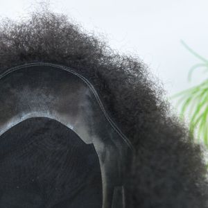 Perruque afro bouclée explosive en PU MONO 4mm 6mm, <span class=keywords><strong>modèle</strong></span> 03, 10x8 pouces, entièrement tissée à la main, logo personnalisé - Product Image 4
