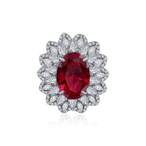 Joyería fina Anillo de compromiso de boda de diamante de oro blanco Chapado en plata de ley 925 Anillos de corte ovalado para mujer - Product Image 1