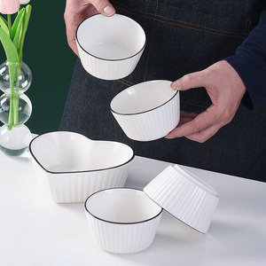 Ceramics Noodle Bowl Heart Shape Porcelain Tableware Dinnerware <strong>Gift</strong> Box <strong>Set</strong> White <strong>Baking</strong> Plate Ceramic Fruit Ramen Bowl <strong>Set</strong> - Product Image 6