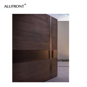 <span class=keywords><strong>Porte</strong></span> pivotante <span class=keywords><strong>d</strong></span>'<span class=keywords><strong>entrée</strong></span> moderne en aluminium noir Alufront série 100, design personnalisé de luxe, sécurité renforcée pour villa - Product Image 3