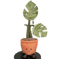 Koleksi JC Versi Tinggi untuk Bros Monstera Plant Plush Toy, Sentuhan Lembut Halus, Pereda Kecemasan, Bagian Bawah Berbobot