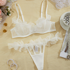 Lingerie sexy de haute qualité pour femmes, ensemble assorti fantaisie en dentelle, lingerie érotique à taille haute avec armatures - Product Image 6
