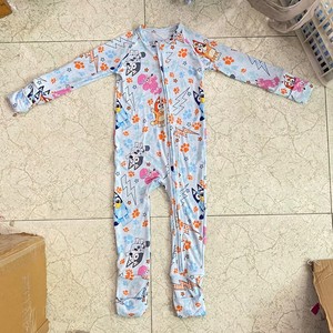 Grosir anak laki-laki dan perempuan Cetak penuh kustom baru lahir pakaian bayi bambu kasual baju monyet bayi dua arah lengan panjang anak-anak - Product Image 1