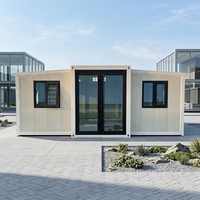 Maison conteneur préfabriquée moderne, portable, extensible et respirante, tout-en-un, pour bureau, villa, supermarché, école