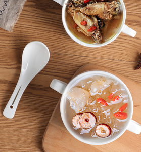 Ceramic Bohemian Eco-Friendly Double Ear <b>Soup</b> Tureen Rice <b>Bowl</b> Double Handle Lid-Free <b>Soup</b> <b>Bowl</b> Hotel Restaurant Tableware - Product Image 2