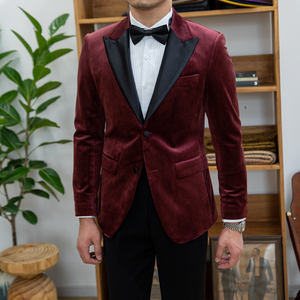 Nouveau design – Veste de costume de mariage formelle à simple boutonnage, <span class=keywords><strong>blazer</strong></span> de smoking en molleton ajusté pour marié - Product Image 6