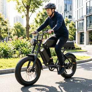 Bicicleta eléctrica de montaña con batería de litio de 48V 10ah, neumáticos gruesos de 20*4 pulgadas, 7 velocidades, freno de disco y cuadro de acero para adultos. - Product Image 5