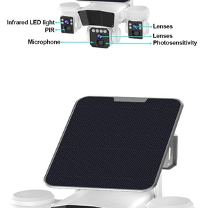 4G / WiFi Solar <b>Camera</b> Three Lens Screen Outdoor Low Power Battery IP PIR Human Detection CCTV Security Protection Cameras - Product Image 6