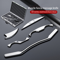 Ensemble de 5 outils de massage Gua Sha en acier inoxydable argenté pour le corps, grattoir musculaire, planche de soin corporel, pour une relaxation et une récupération musculaire optimales