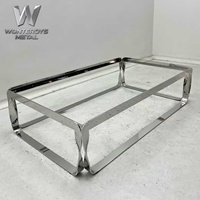 Base de table basse commerciale de luxe en métal, forme infini croisée, mobilier moderne pour projet de hall d'hôtel