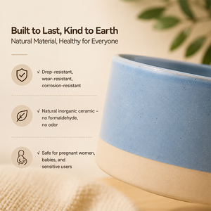 Brûleur d'arômes en céramique, chauffe-bougie électrique, couleur bleue, diffuseur d'huiles essentielles d'aromathérapie électrique 3 6 9H pour intérieur, respectueux de l'environnement - Product Image 5