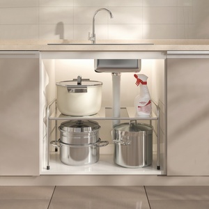 Rust Resistant Durable Stainless Steel Expandable Non-Folding <strong>Steady</strong> Shelf Adjustable Width Flexible Design Modern Storage <strong>Rack</strong> - Product Image 3