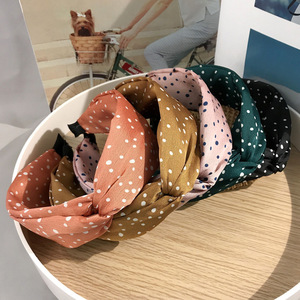 Diadema de tela con lazo de lunares estilo coreano, accesorio para el cabello para mujer, tocado informal - Product Image 4