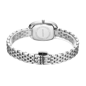 Reloj de Cuarzo Minimalista Ovalado de Acero Inoxidable con Cierre de Mariposa para Uso Diario - Product Image 3