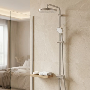 Groh26694000 Sistema de Ducha Termostático de Pared Cromado Pulido con Cabezal de Lluvia Redondo y Barra Deslizante Ajustable - Product Image 6
