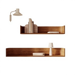 Modern Style Double Tier Wooden Wall Mounted Storage <b>Rack</b> for Living Room-Handmade Durable Bookshelf with Easy Assembly - Product Image 3