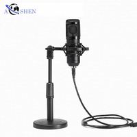 Microphone à condensateur professionnel avec carte son BM800, ensemble de microphone de studio d'enregistrement pour ordinateur portable, kit de microphone à condensateur