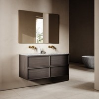 Meuble-lavabo mural avec lavabo et miroir intelligent LED, personnalisable, vente directe d'usine