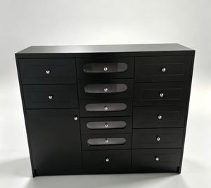 Nail Salon Station Set Black Manicure <b>Desk</b> <b>Large</b> Storage Drawer Cabinet for Beauty Spa - Product Image 4