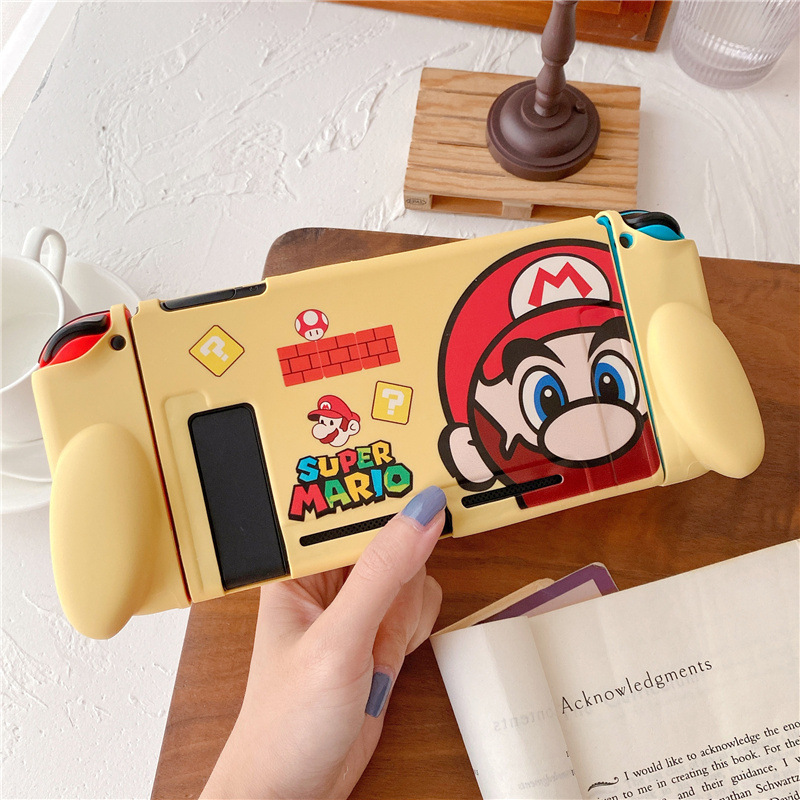 Милый мультяшный чехол Super Mario для Nintendo Switch раздельного типа, стоячий Противоскользящий силиконовый защитный чехол для игровых ручек и аксессуаров